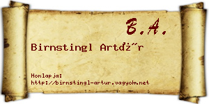 Birnstingl Artúr névjegykártya